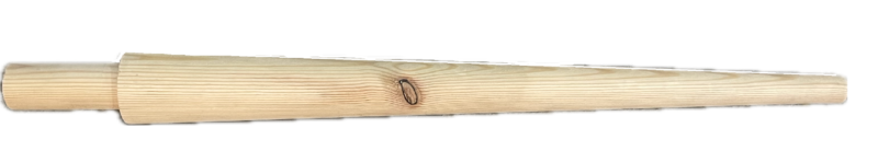 CLEARANCE - Pine Tapered Volute Newel Peg. 710mm, Section 75mm at base down to 32mm at the top
