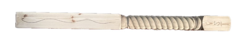 CLEARANCE: Pine Half Slaley NT210 Complete Newel Post. 115mm x 1500mm