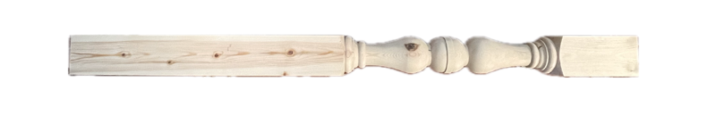 CLEARANCE: Pine Rothbury NT210 Complete Newel Post. 115mm x 1500mm.  Some Knots Present